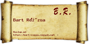 Bart Rózsa névjegykártya